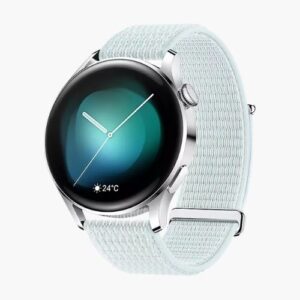 Huawei Watch 3 Fashion 46mm Silber Nylonarmband Blau