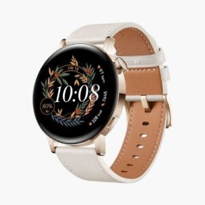 Huawei Watch GT 3 42mm Gold Lederarmband Weiss