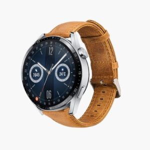 Huawei Watch GT 3 46mm Silber Lederarmband Braun